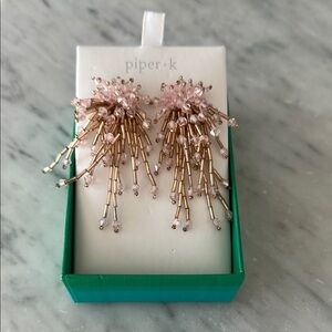 Piper Pink and Gold Cascading Earrings